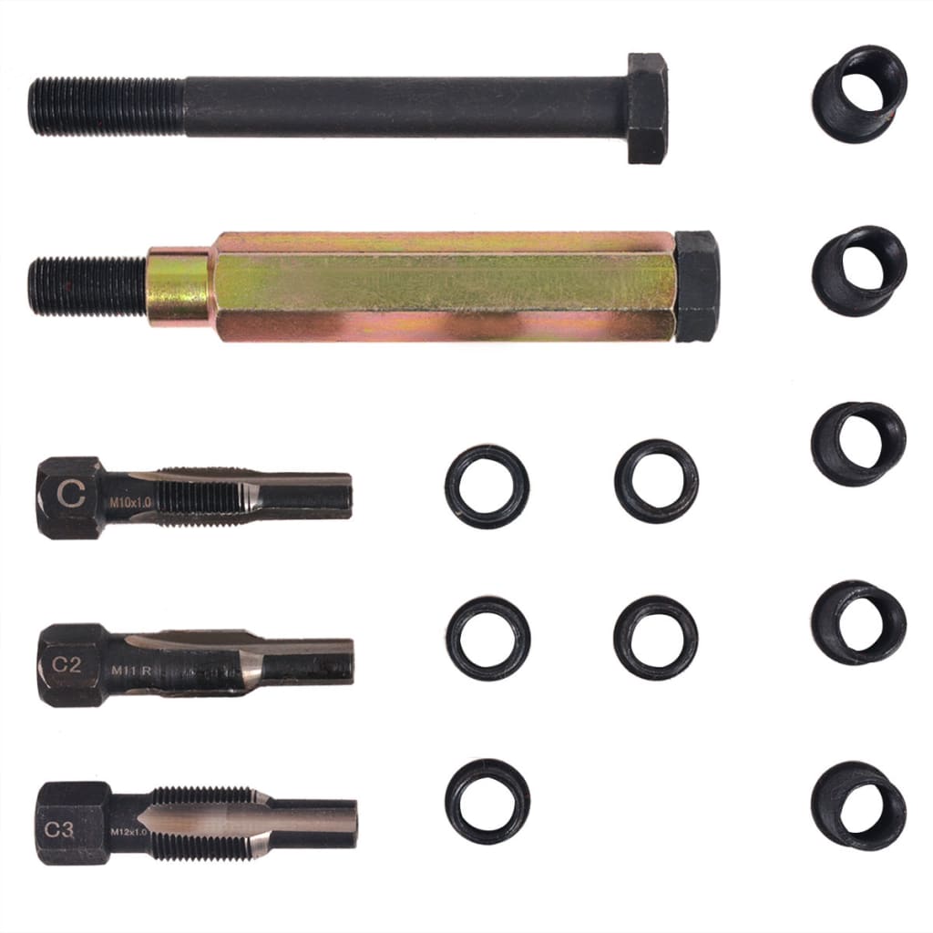 vidaXL Set reparații filet bujii 15 piese M10 x 1,0 mm