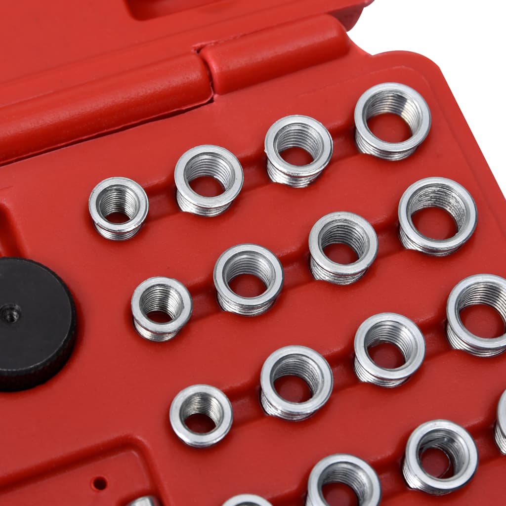 vidaXL Set de scule reparare filete de bujii, 33 piese, M8 M10 M12