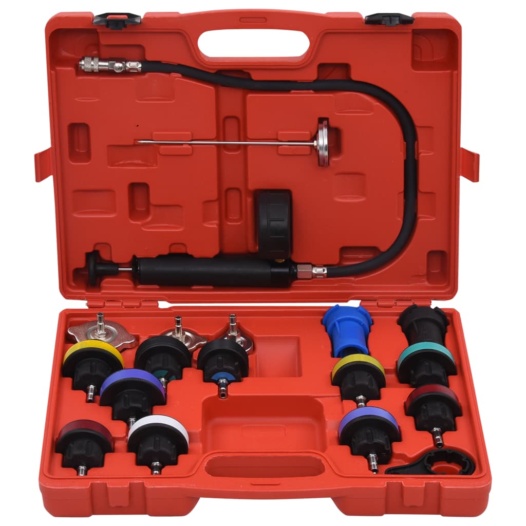 vidaXL Set testare presiune capac radiator și sistem răcire, 18 piese vidaXL Set testare presiune capac radiator și sistem răcire, 18 piese