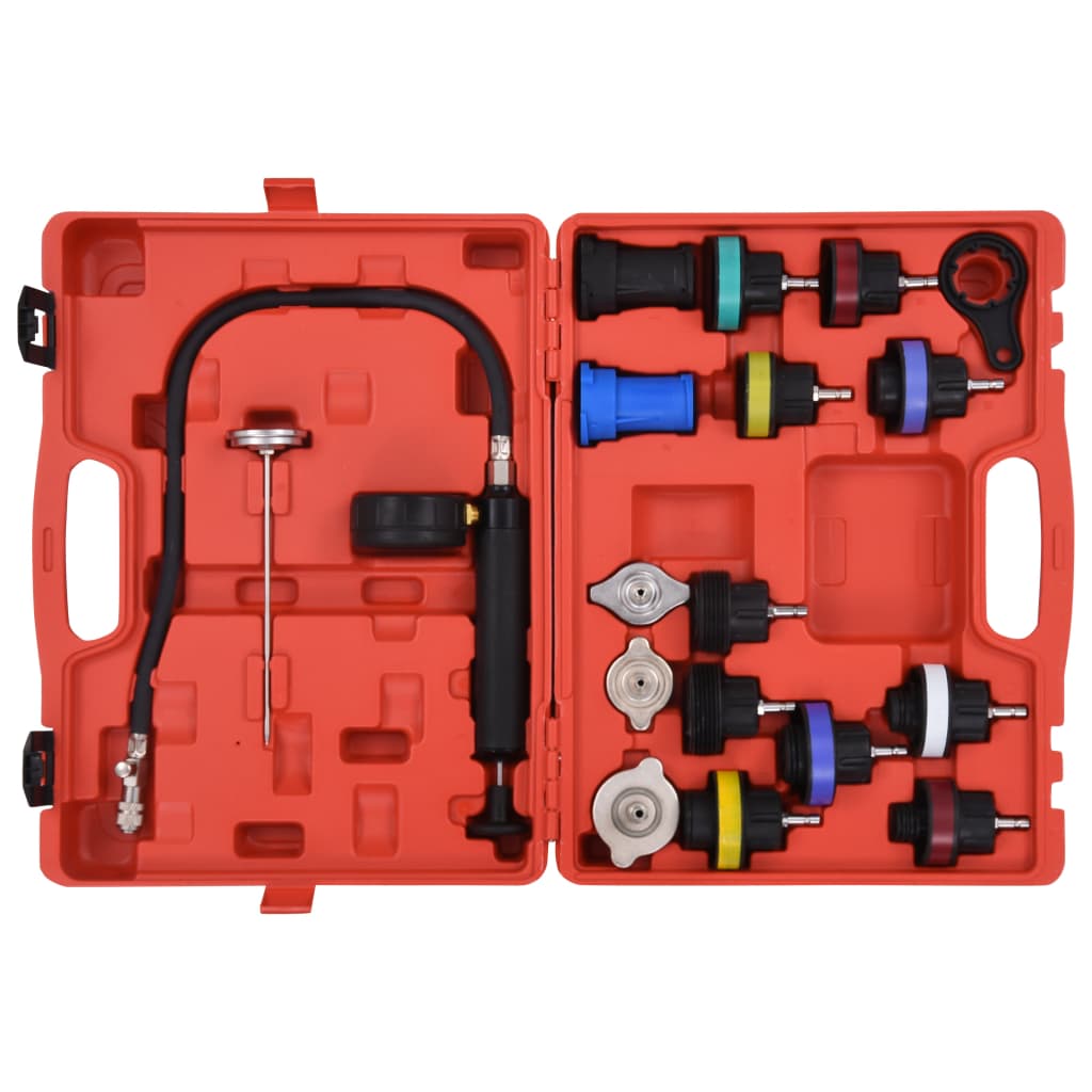 vidaXL Set testare presiune capac radiator și sistem răcire, 18 piese vidaXL Set testare presiune capac radiator și sistem răcire, 18 piese
