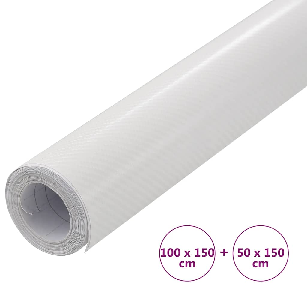 vidaXL Folii auto 4D, 2 buc., alb, 100x150 cm + 50x150 cm vidaXL Folii auto 4D, 2 buc., alb, 100x150 cm + 50x150 cm