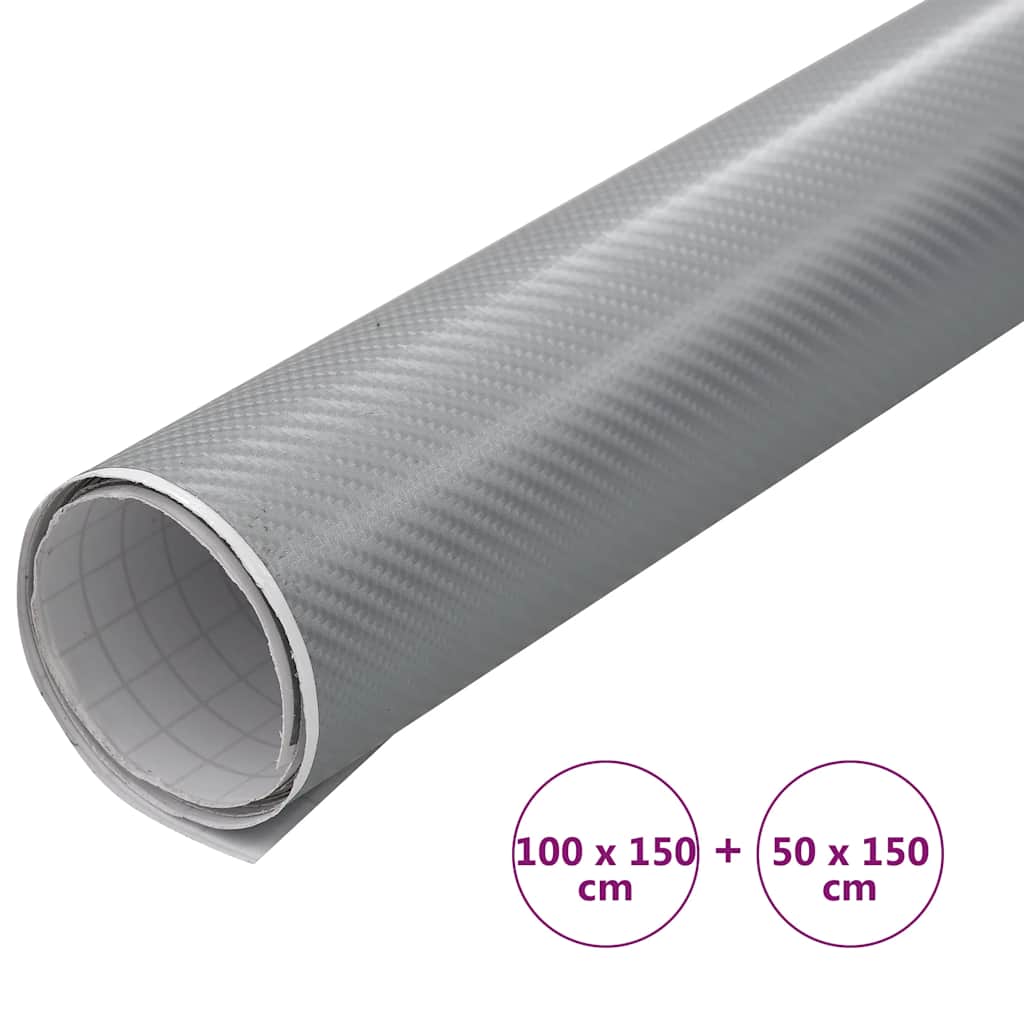 vidaXL Folii auto 4D, 2 buc., argintiu, 100x150 cm + 50x150 cm vidaXL Folii auto 4D, 2 buc., argintiu, 100x150 cm + 50x150 cm