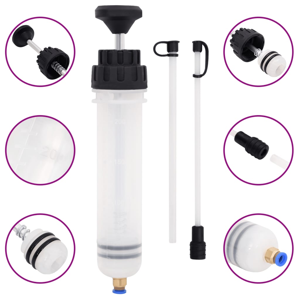 vidaXL Purjor de frână, alb și negru, 0,2 L vidaXL Purjor de frână, alb și negru, 0,2 L