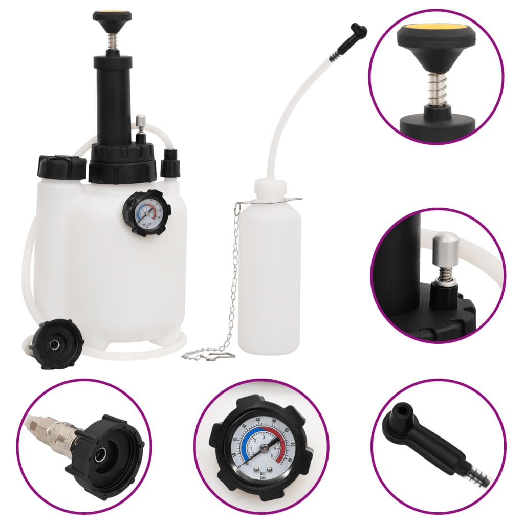 vidaXL Purjor de frână, alb și negru, 3 L vidaXL Purjor de frână, alb și negru, 3 L