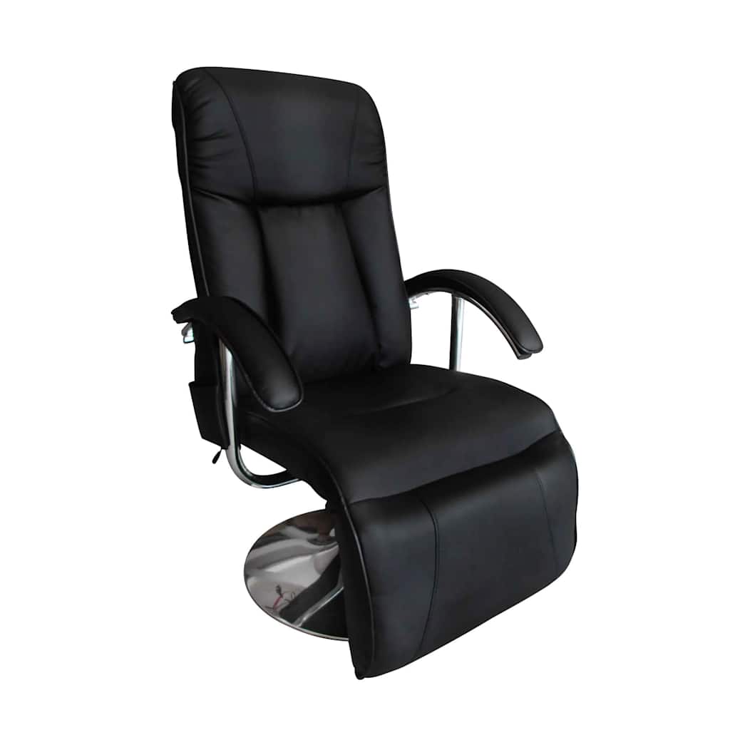 vidaXL Scaun de masaj, negru, piele ecologică