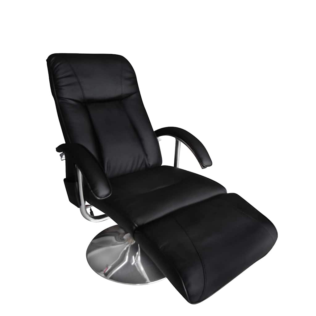 vidaXL Scaun de masaj, negru, piele ecologică