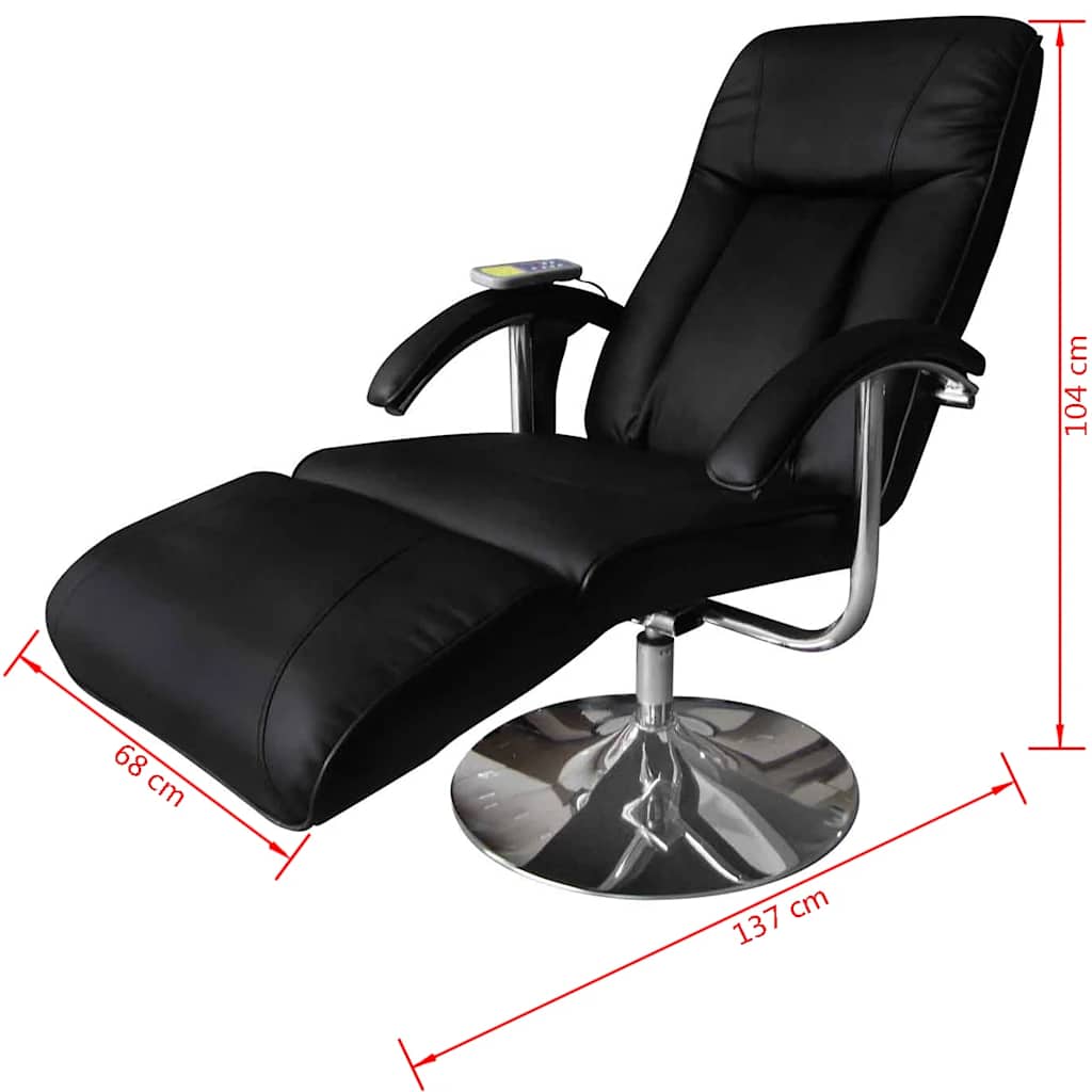 vidaXL Scaun de masaj, negru, piele ecologică