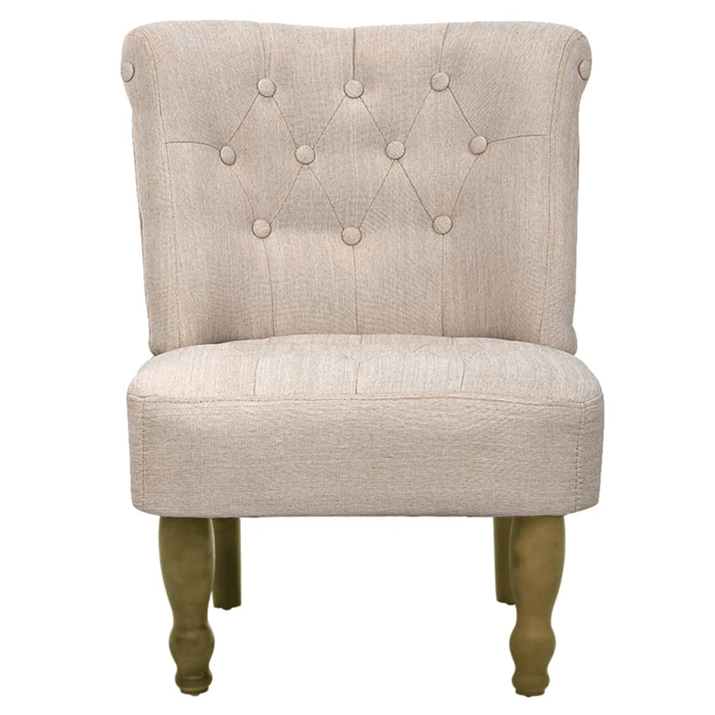 vidaXL Scaun în stil franțuzesc, crem, material textil