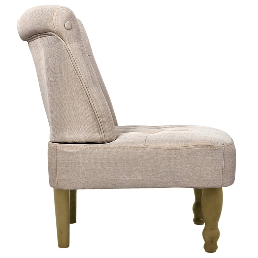 vidaXL Scaun în stil franțuzesc, crem, material textil