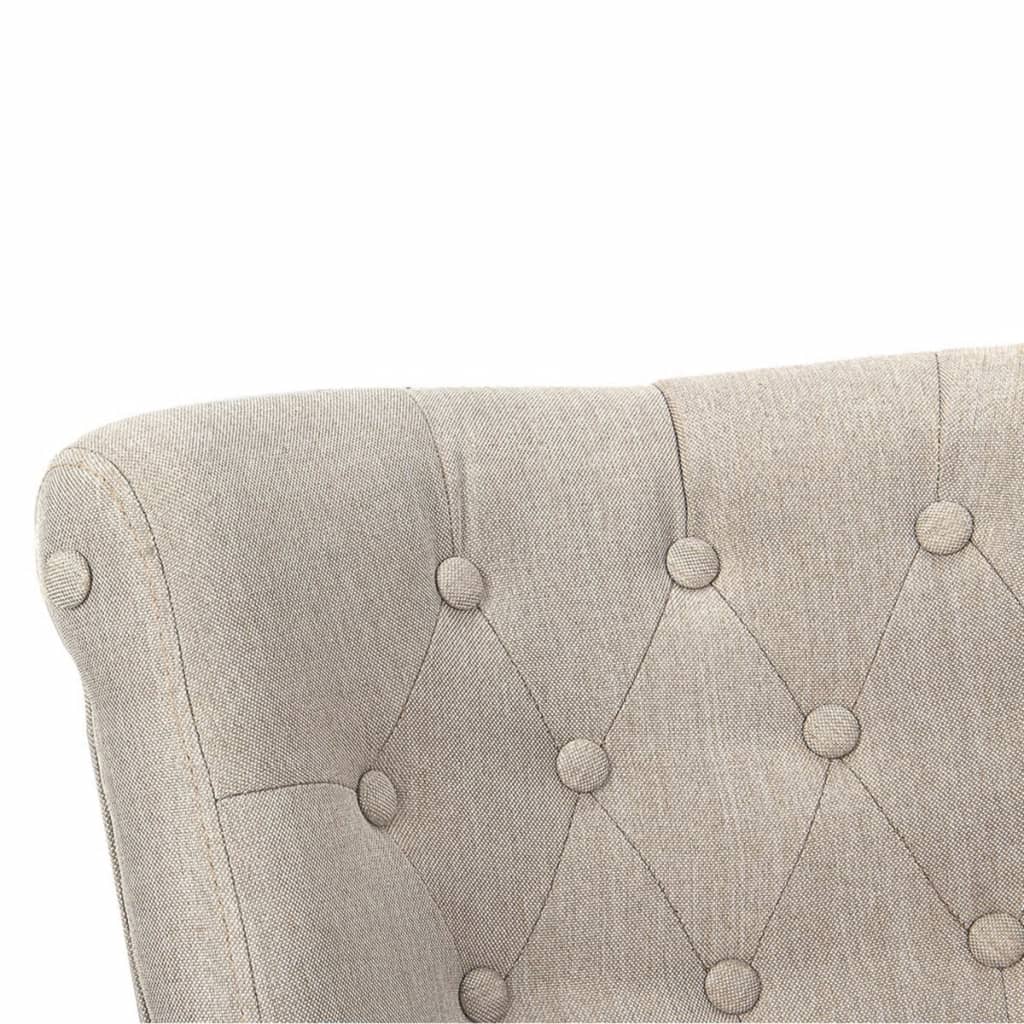 vidaXL Scaun în stil franțuzesc, crem, material textil