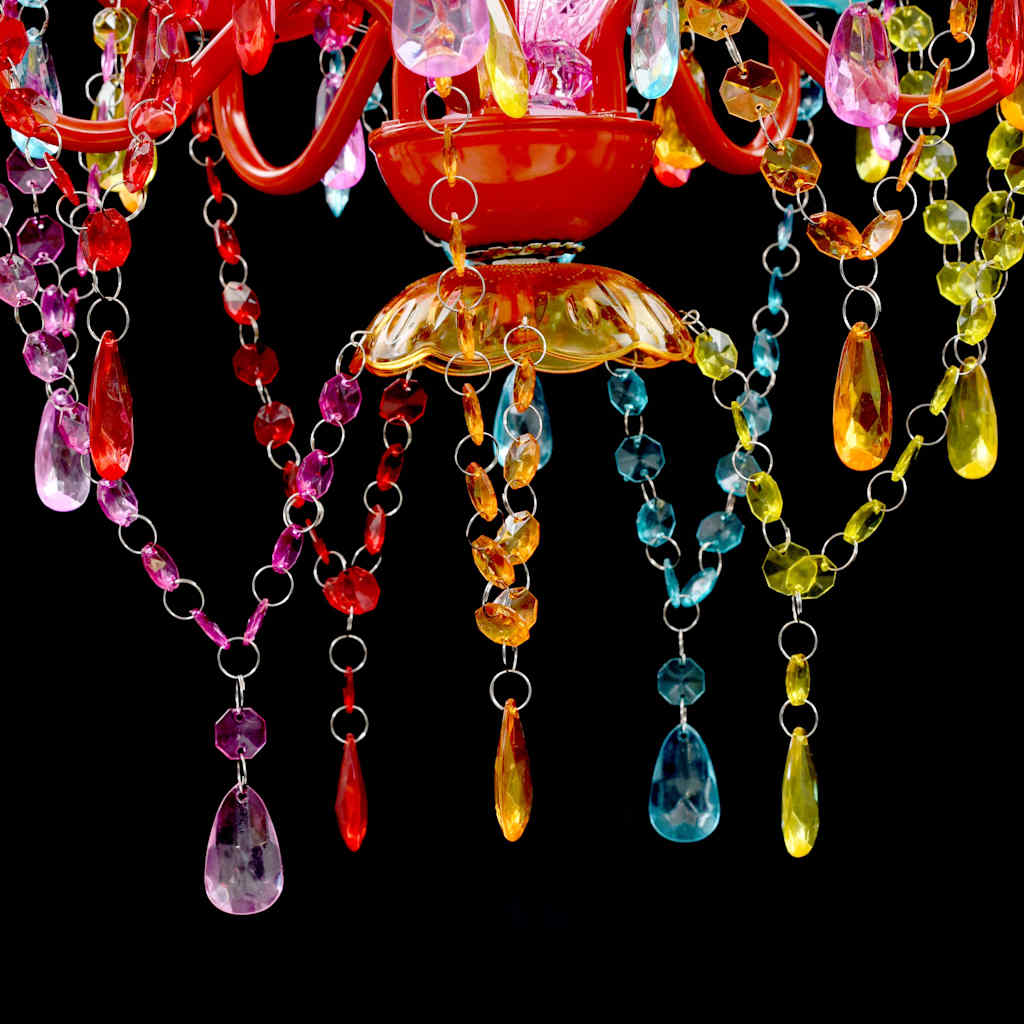 Lustră Cristal Artificial pentru 5 becuri Multicoloră Lustră Cristal Artificial pentru 5 becuri Multicoloră