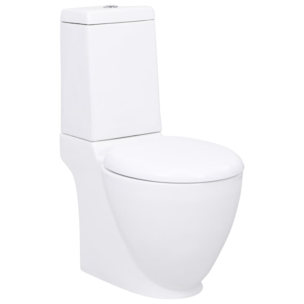 vidaXL Toaletă, alb, ceramică, flux de apă în spate vidaXL Toaletă, alb, ceramică, flux de apă în spate