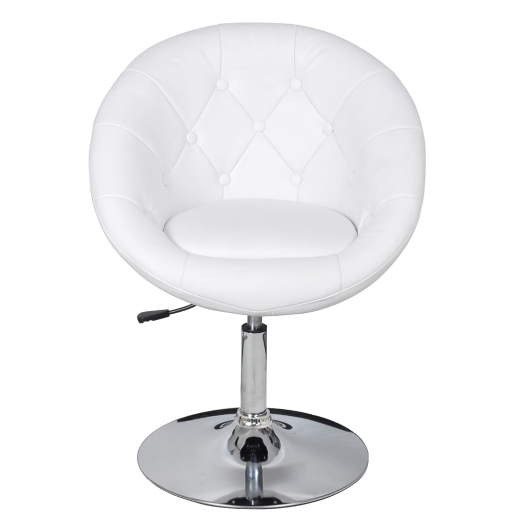 vidaXL Scaun de bar, alb, piele ecologică vidaXL Scaun de bar, alb, piele ecologică