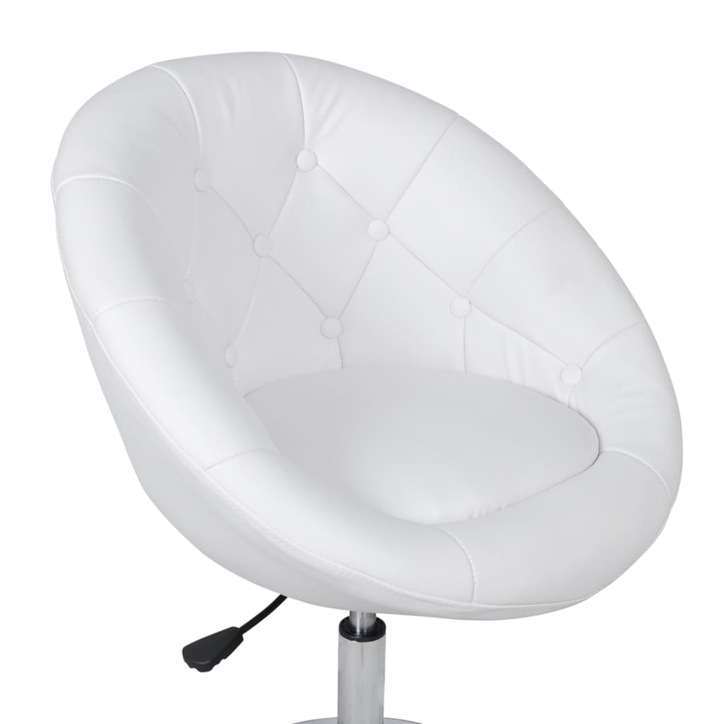 vidaXL Scaun de bar, alb, piele ecologică vidaXL Scaun de bar, alb, piele ecologică