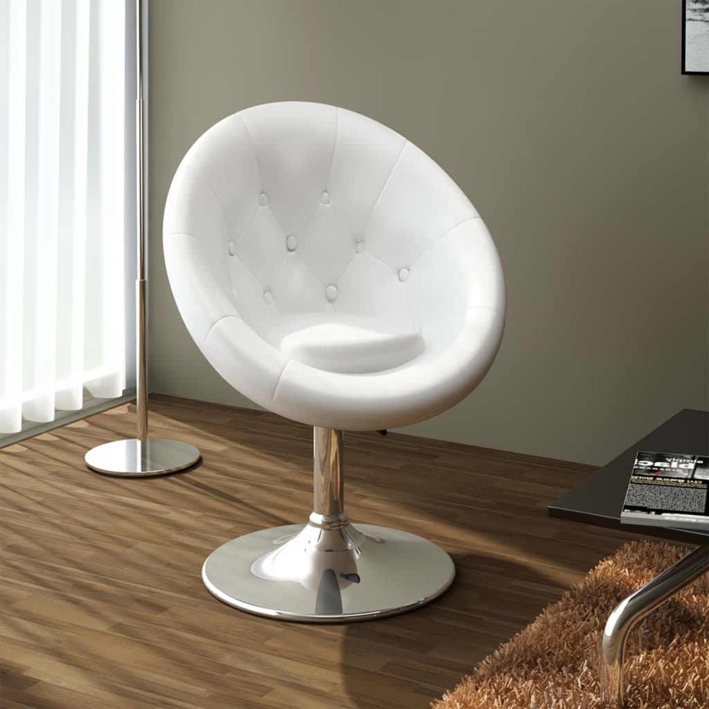 vidaXL Scaun de bar, alb, piele ecologică vidaXL Scaun de bar, alb, piele ecologică