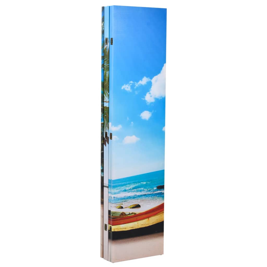 vidaXL Paravan de cameră pliabil, 200 x 170 cm, plajă vidaXL Paravan de cameră pliabil, 200 x 170 cm, plajă