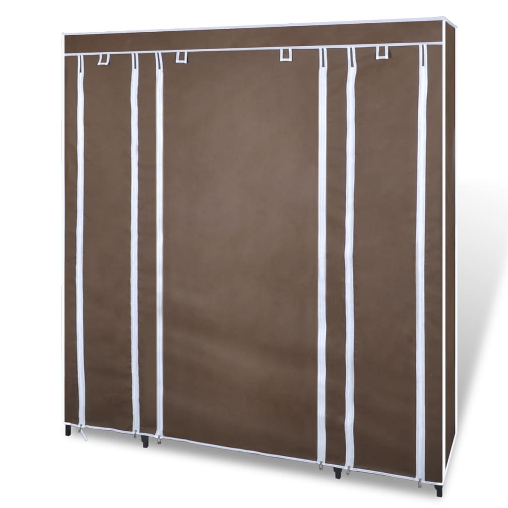 vidaXL Dulap material textil compartimente și tije 45x150x176 cm maro vidaXL Dulap material textil compartimente și tije 45x150x176 cm maro