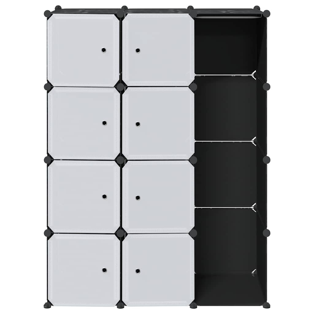 vidaXL Dulap modular cu 9 compartimente, 109x36,5x143 cm, negru și alb vidaXL Dulap modular cu 9 compartimente, 109x36,5x143 cm, negru și alb