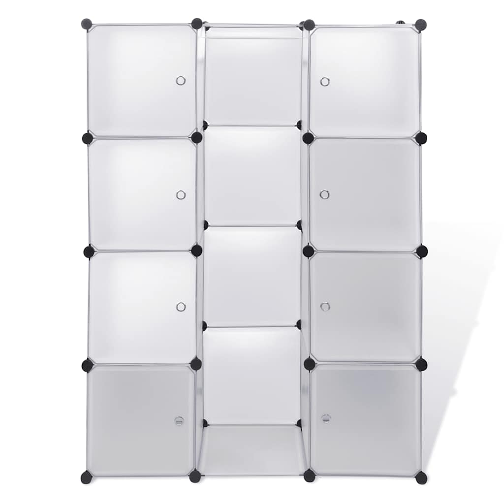 vidaXL Dulap modular cu 9 compartimente, 109x36,5x143 cm, alb vidaXL Dulap modular cu 9 compartimente, 109x36,5x143 cm, alb
