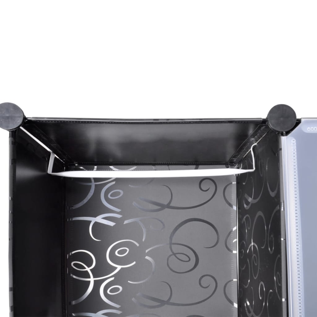 vidaXL Dulap modular 14 compartimente alb și negru 37 x 146 x 180,5 cm vidaXL Dulap modular 14 compartimente alb și negru 37 x 146 x 180,5 cm