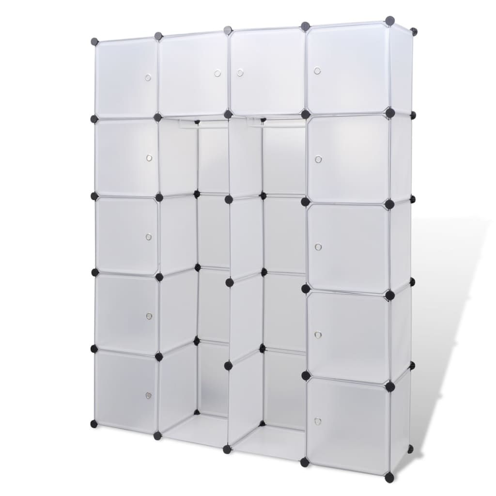 vidaXL Dulap modular cu 14 compartimente alb 37 x 146 x 180,5 cm