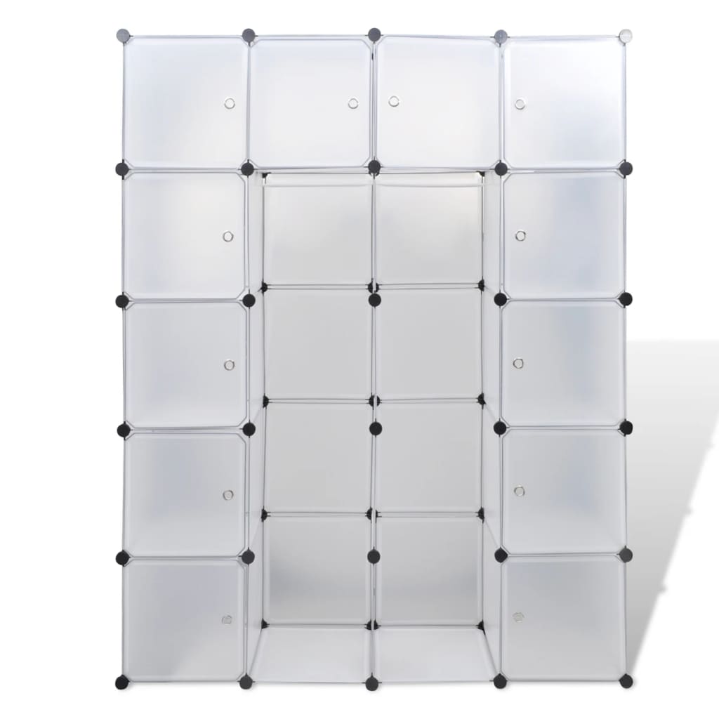vidaXL Dulap modular cu 14 compartimente alb 37 x 146 x 180,5 cm