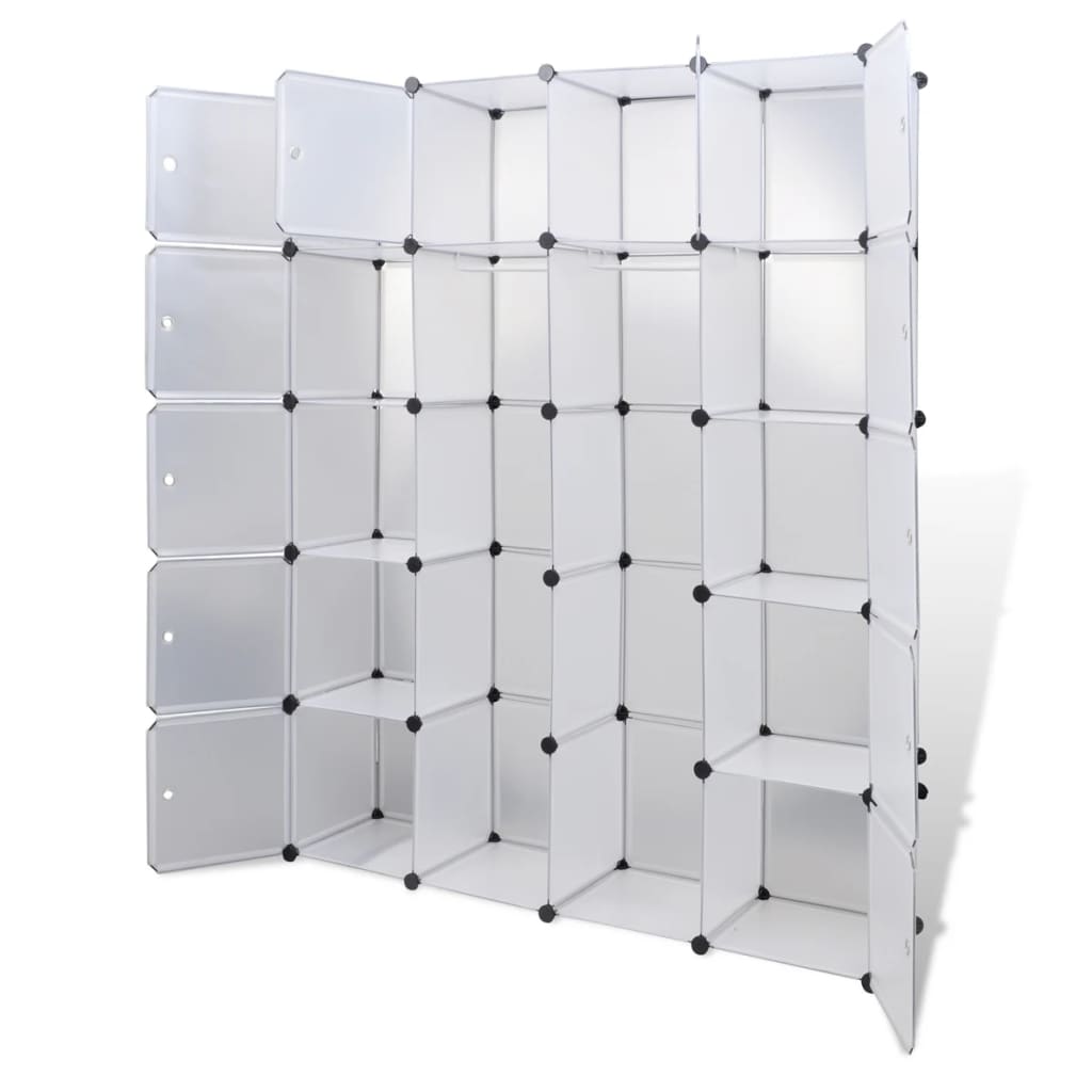 vidaXL Dulap modular cu 14 compartimente alb 37 x 146 x 180,5 cm