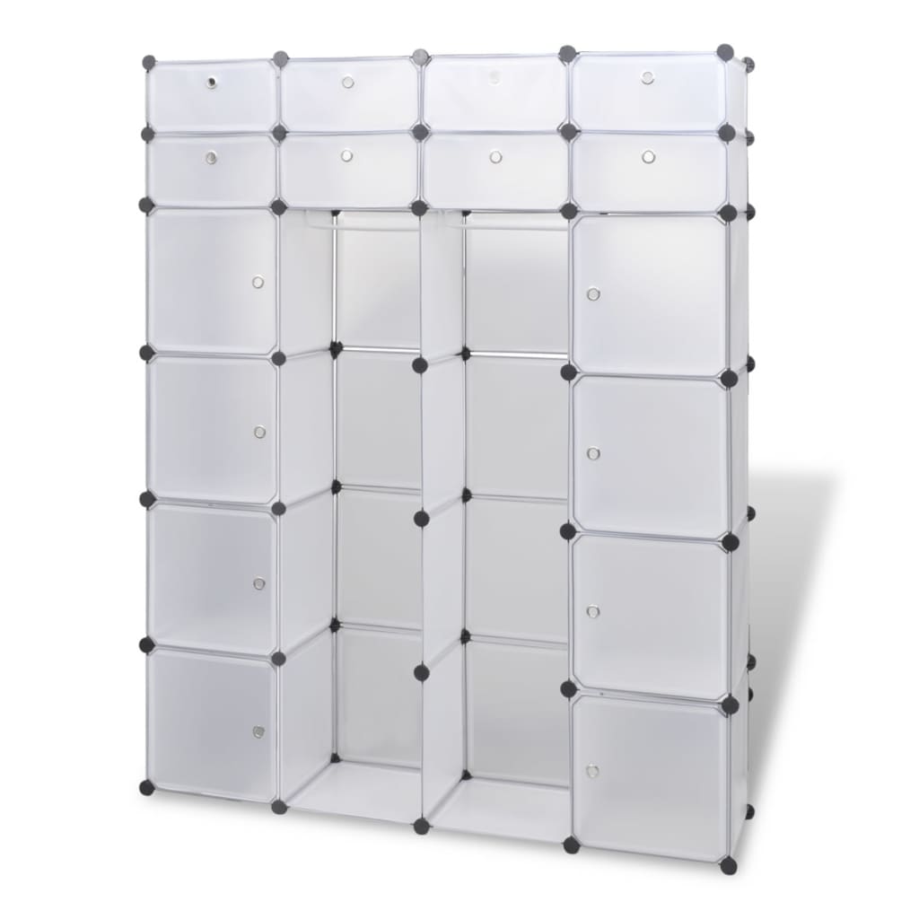 vidaXL Dulap modular cu 18 compartimente alb 37 x 146 x 180,5 cm vidaXL Dulap modular cu 18 compartimente alb 37 x 146 x 180,5 cm