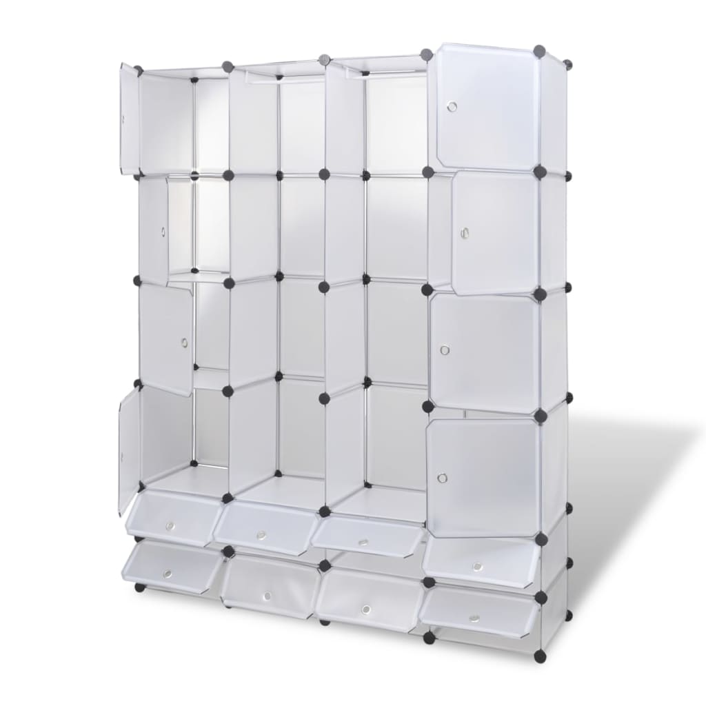 vidaXL Dulap modular cu 18 compartimente alb 37 x 146 x 180,5 cm vidaXL Dulap modular cu 18 compartimente alb 37 x 146 x 180,5 cm