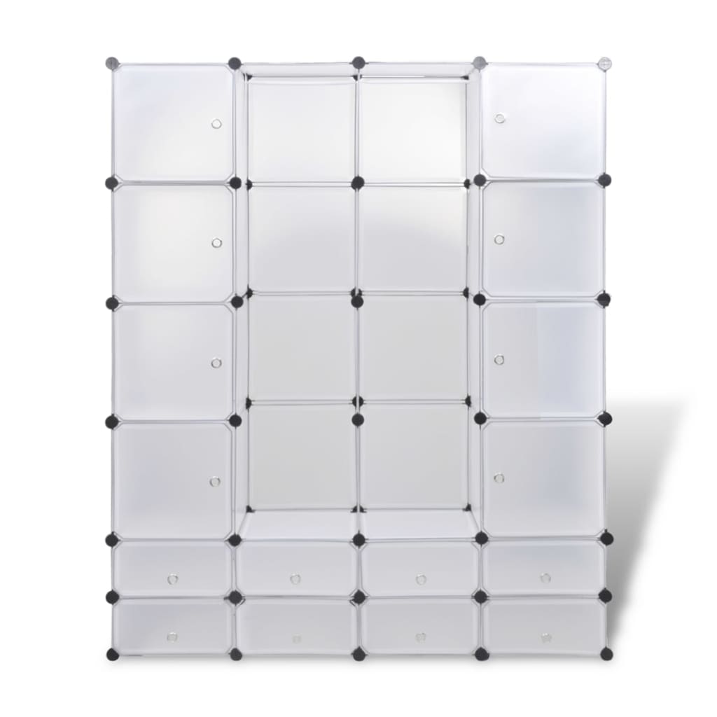 vidaXL Dulap modular cu 18 compartimente alb 37 x 146 x 180,5 cm vidaXL Dulap modular cu 18 compartimente alb 37 x 146 x 180,5 cm