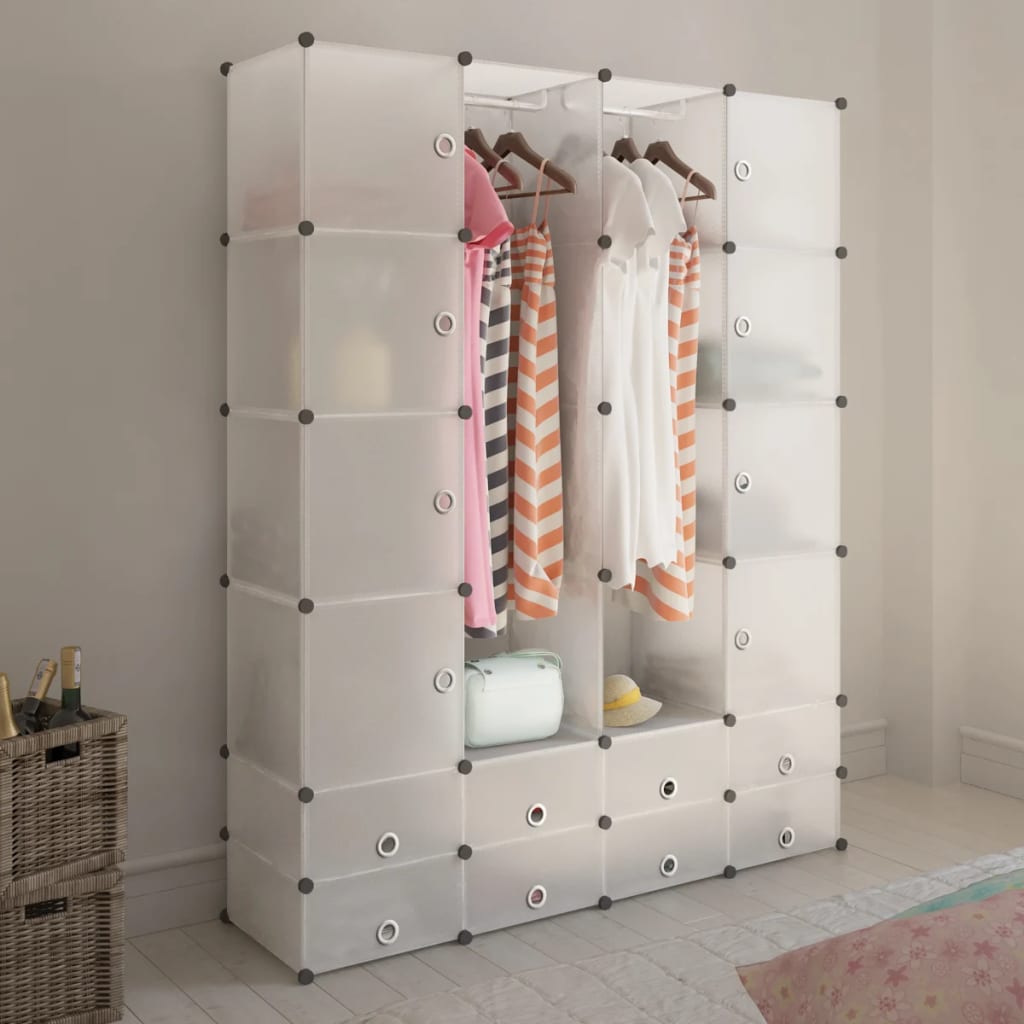 vidaXL Dulap modular cu 18 compartimente alb 37 x 146 x 180,5 cm vidaXL Dulap modular cu 18 compartimente alb 37 x 146 x 180,5 cm