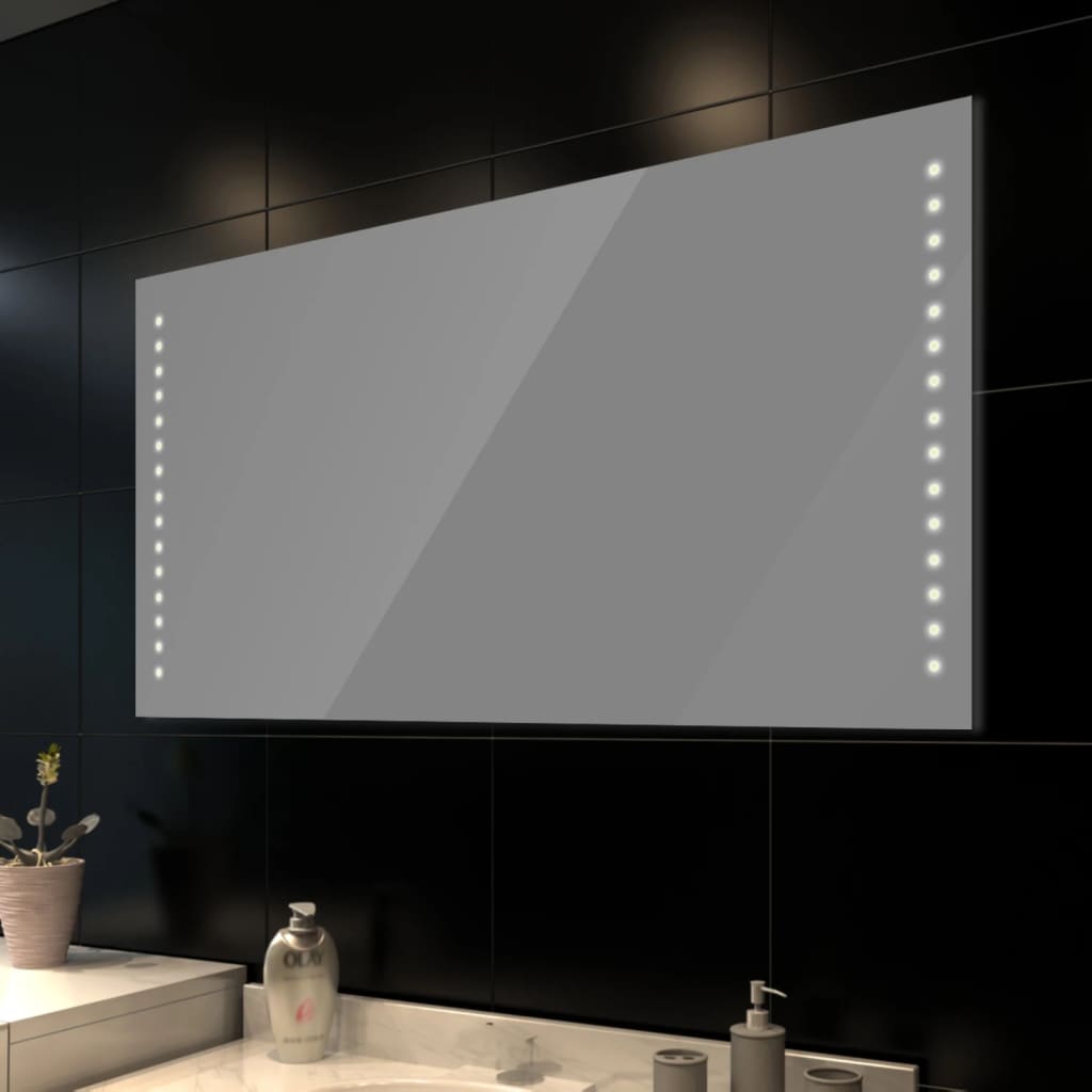 Oglindă de baie de perete, cu lumini LED, 100 x 60 cm (L x î) Oglindă de baie de perete, cu lumini LED, 100 x 60 cm (L x î)
