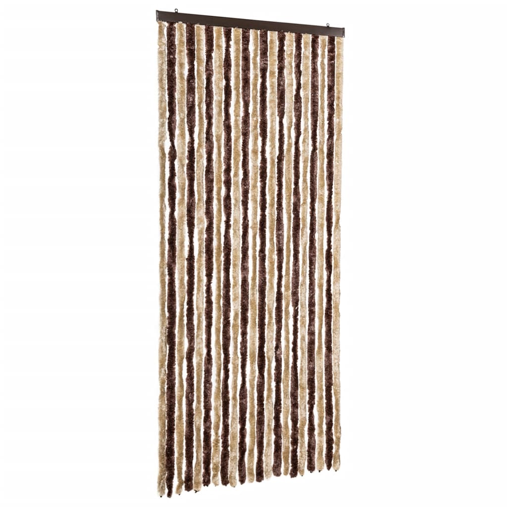 vidaXL Perdea pentru insecte, bej și maro deschis, 90x220 cm, Chenille vidaXL Perdea pentru insecte, bej și maro deschis, 90x220 cm, Chenille