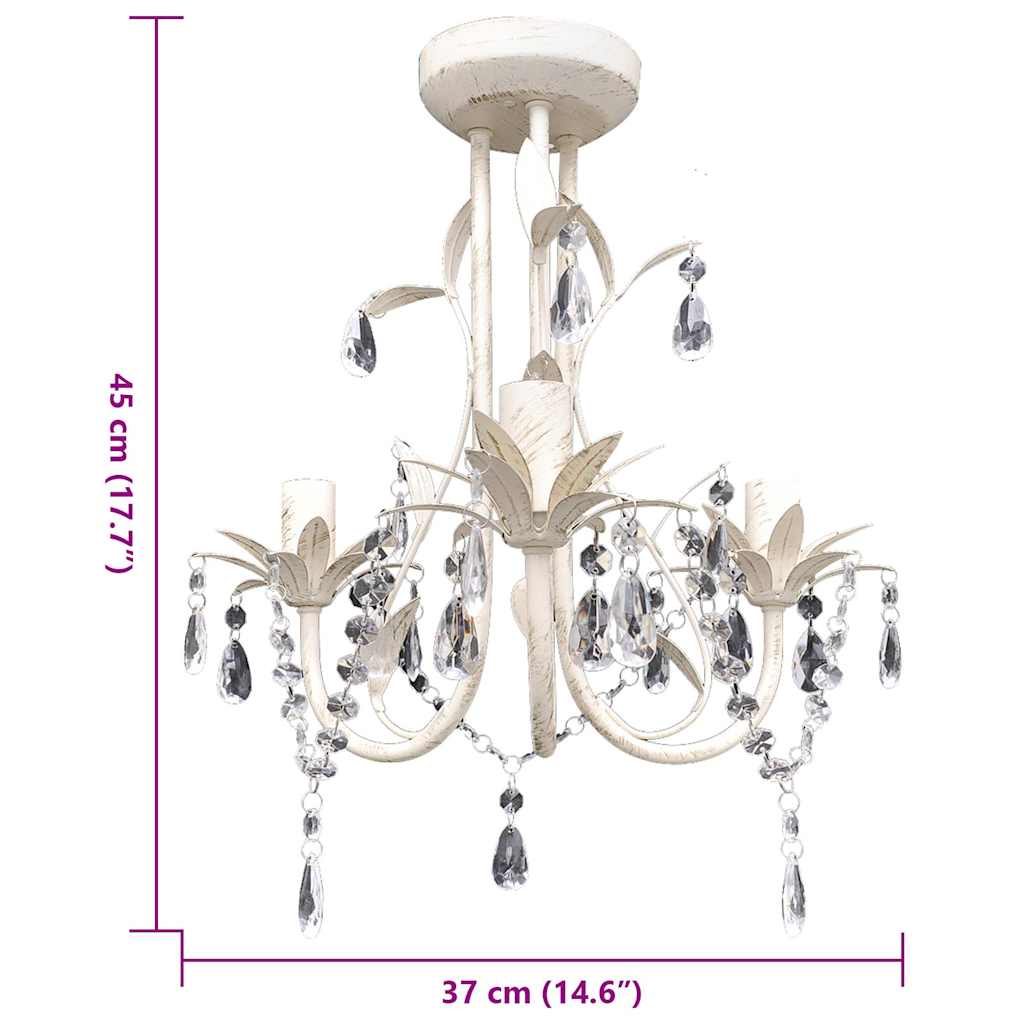 Lampă de plafon suspendată, cristal, candelabru alb elegant Lampă de plafon suspendată, cristal, candelabru alb elegant