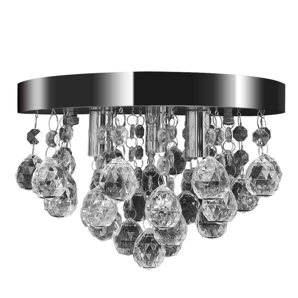 Candelabru cu cristale, design cromat Candelabru cu cristale, design cromat