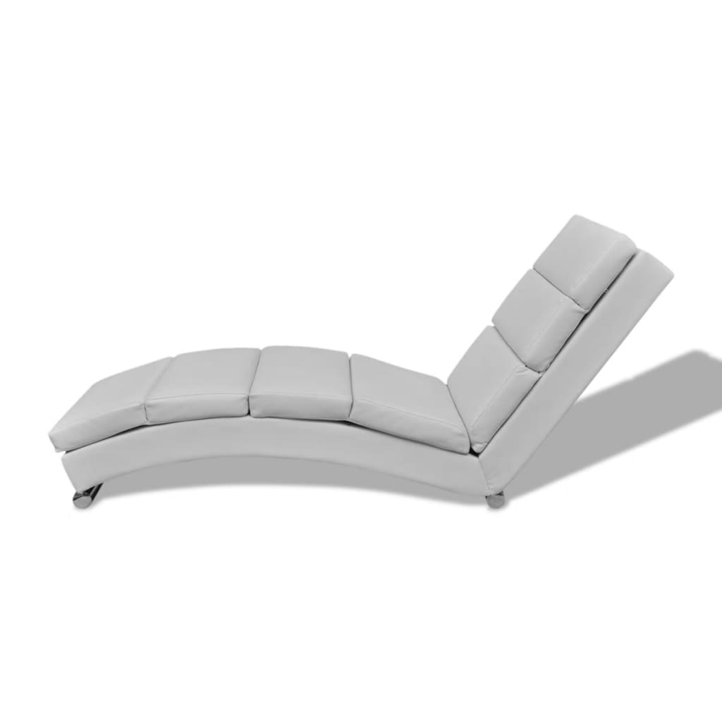 vidaXL Șezlong, alb, piele ecologică vidaXL Șezlong, alb, piele ecologică