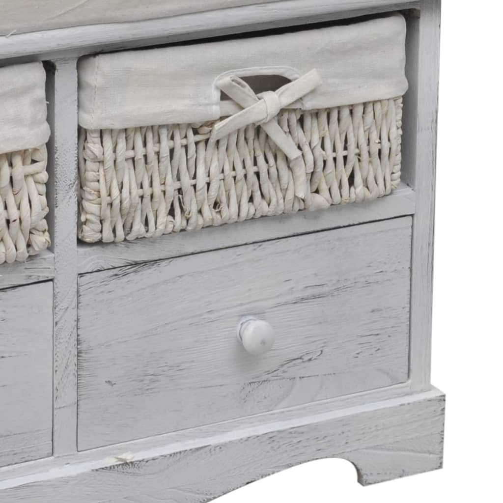 vidaXL Bancă de depozitare, alb, 62x33x42 cm, lemn de paulownia vidaXL Bancă de depozitare, alb, 62x33x42 cm, lemn de paulownia