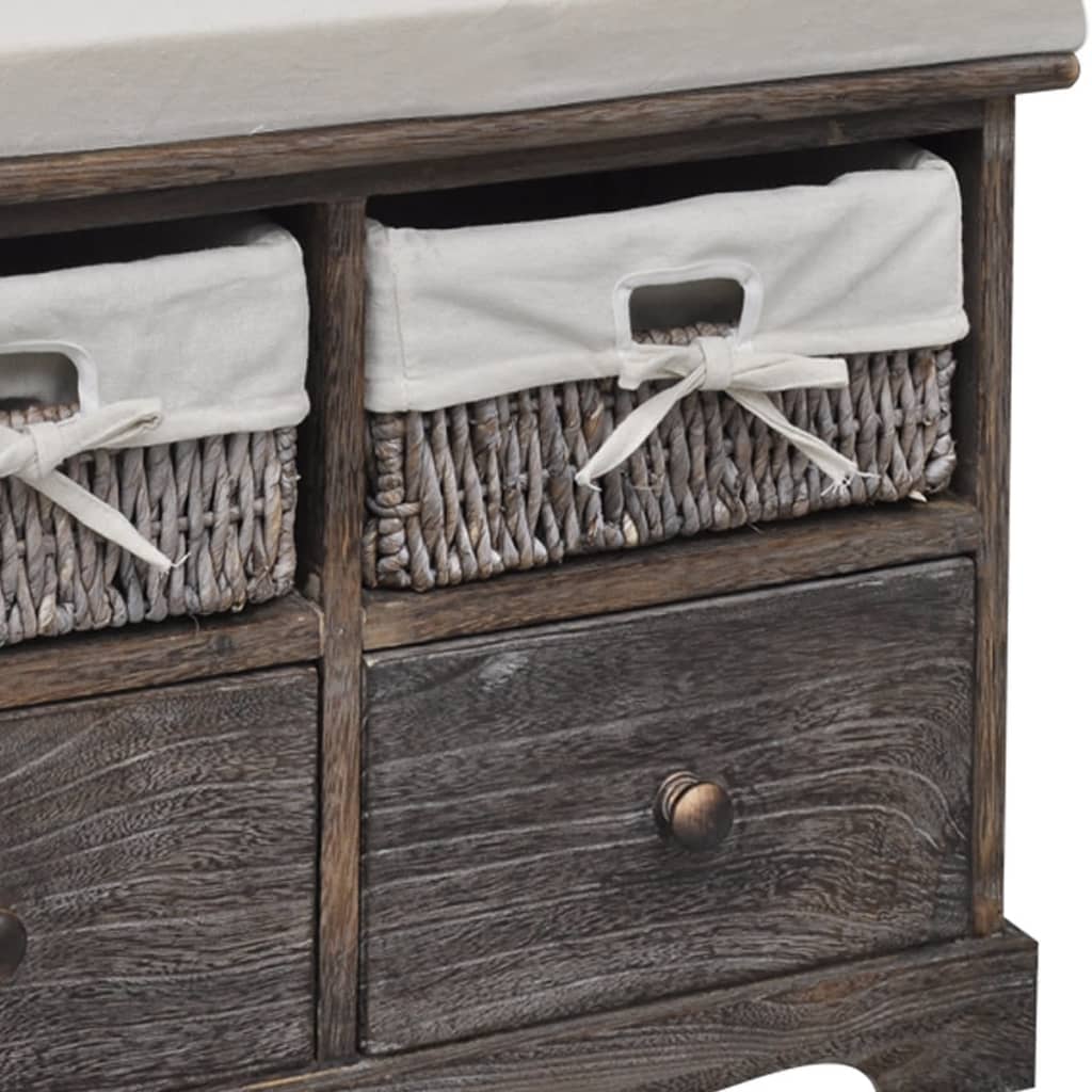 vidaXL Bancă de depozitare, maro, 62x33x42 cm, lemn de paulownia vidaXL Bancă de depozitare, maro, 62x33x42 cm, lemn de paulownia