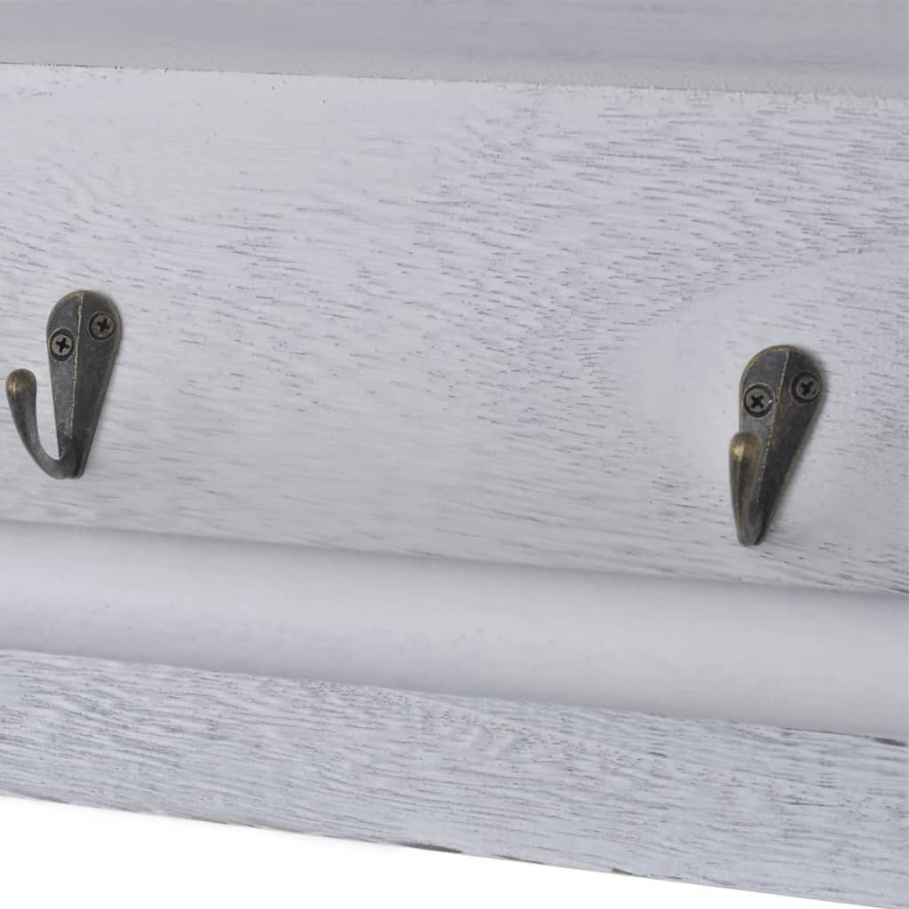 vidaXL Raft de perete, alb, 60 x 23,5 x 33 cm, lemn de paulownia vidaXL Raft de perete, alb, 60 x 23,5 x 33 cm, lemn de paulownia