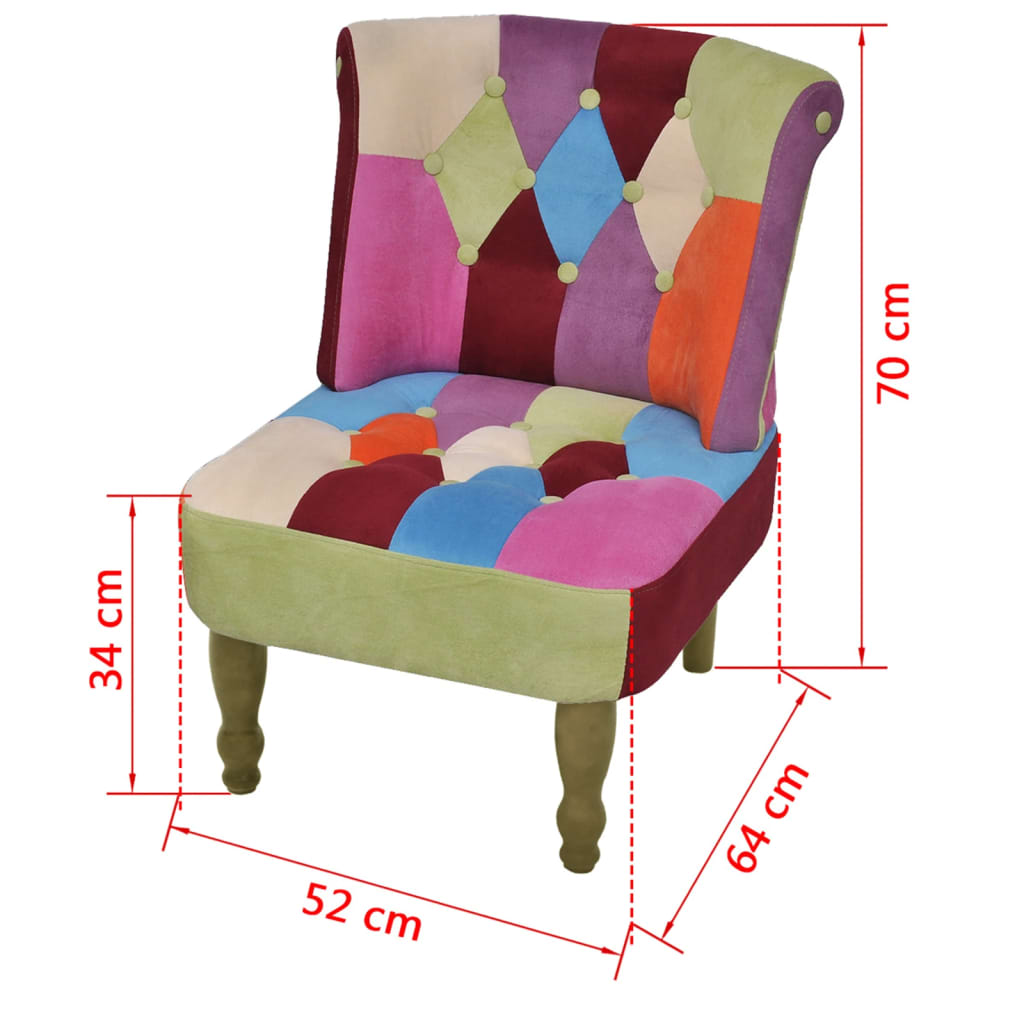 vidaXL Fotolii franțuzești, 2 buc., model mozaic, material textil