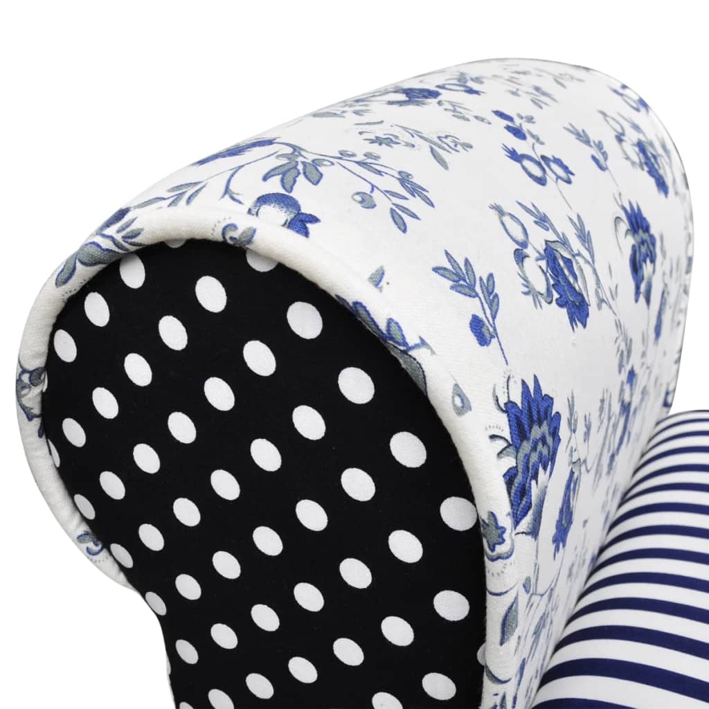 vidaXL Bancă, design mozaic, albastru & alb