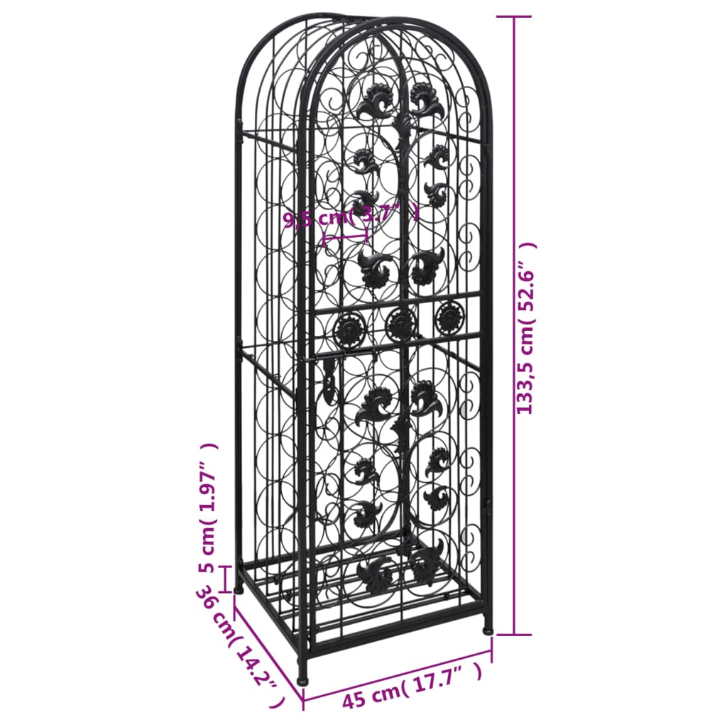 vidaXL Suport sticle de vin pentru 45 de sticle, metal