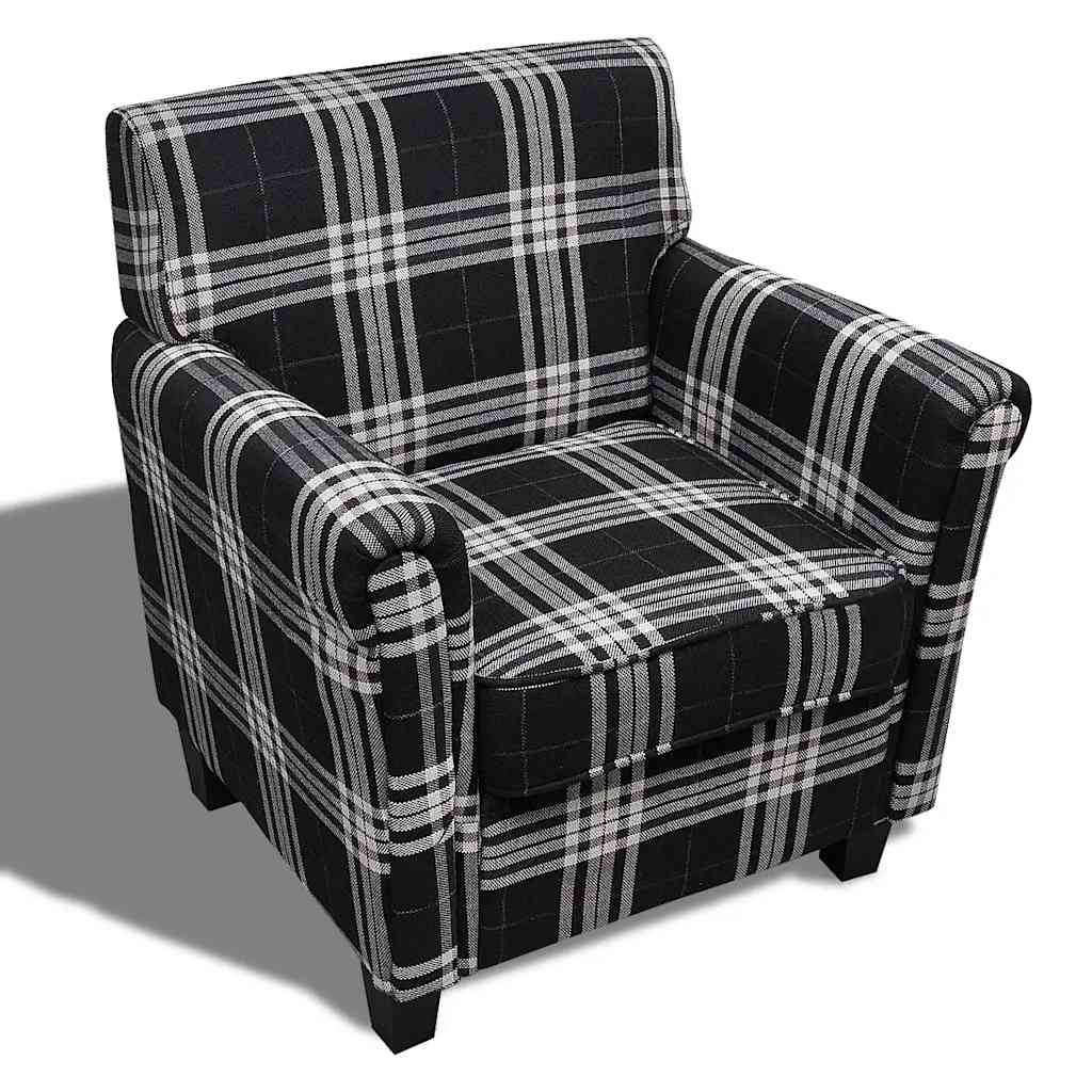 vidaXL Fotoliu cu pernă, negru, material textil