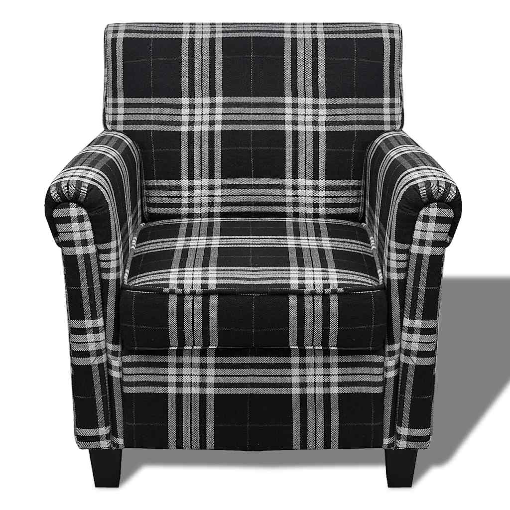vidaXL Fotoliu cu pernă, negru, material textil