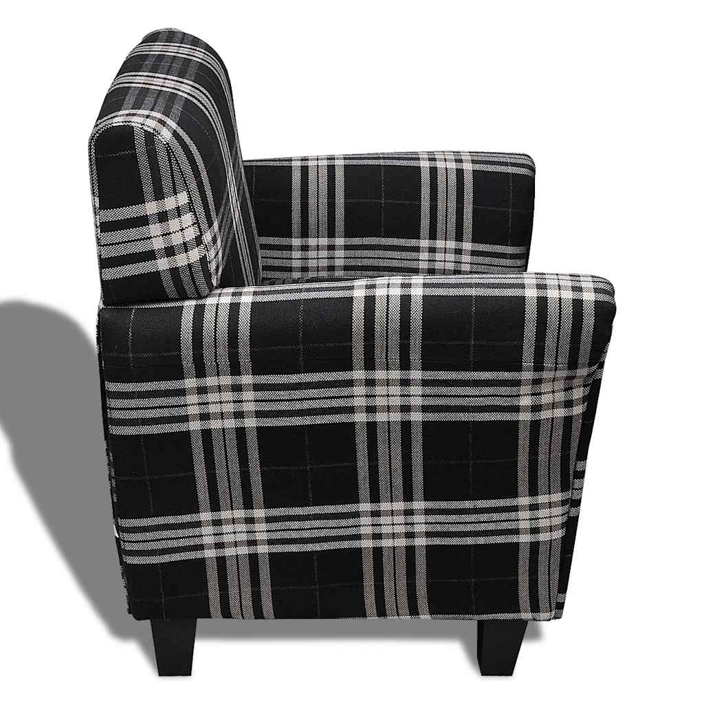 vidaXL Fotoliu cu pernă, negru, material textil