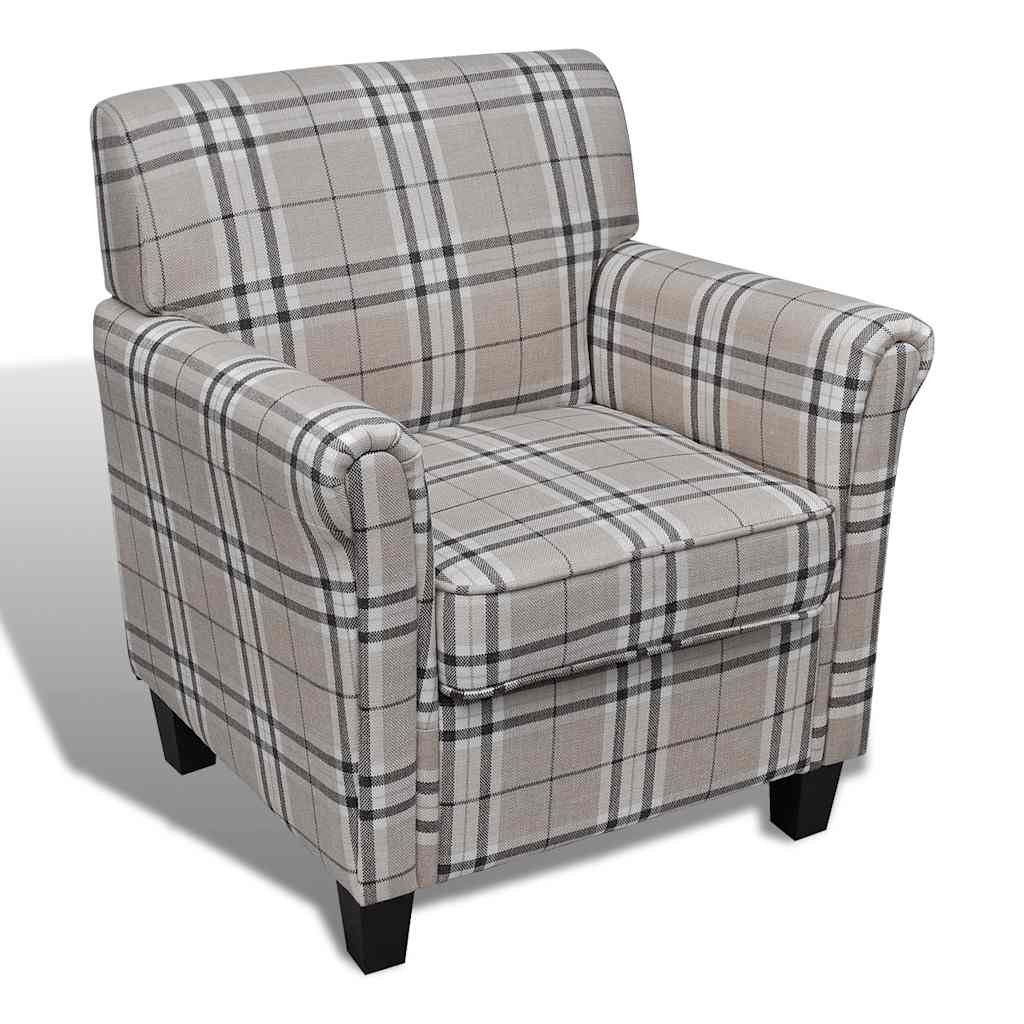 vidaXL Fotoliu cu pernă, crem, material textil vidaXL Fotoliu cu pernă, crem, material textil
