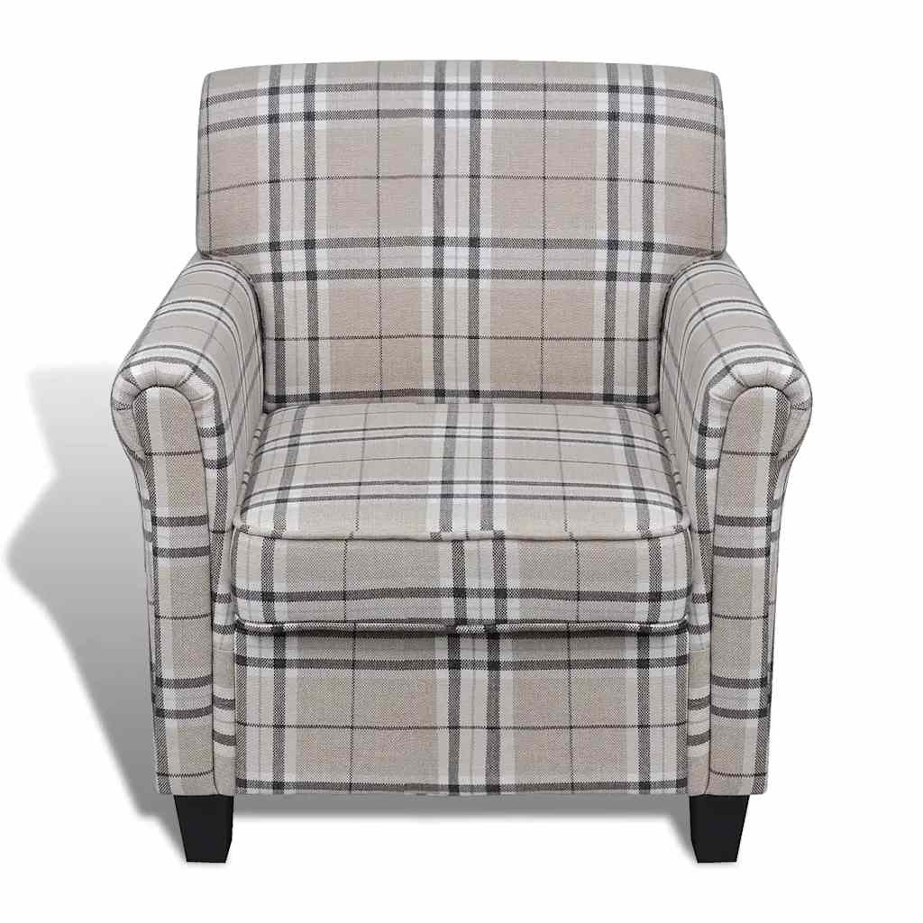 vidaXL Fotoliu cu pernă, crem, material textil vidaXL Fotoliu cu pernă, crem, material textil