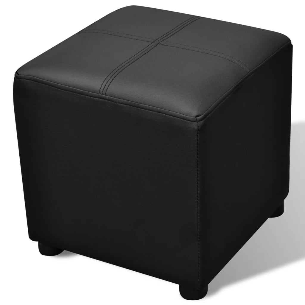 Set banchetă depozitare, piele eco, taburet pt. picioare, negru, 3 buc Set banchetă depozitare, piele eco, taburet pt. picioare, negru, 3 buc
