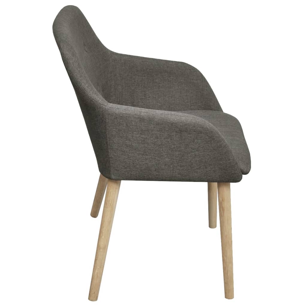 vidaXL Scaune bucătărie 2 buc, gri deschis, textil & lemn stejar masiv vidaXL Scaune bucătărie 2 buc, gri deschis, textil & lemn stejar masiv