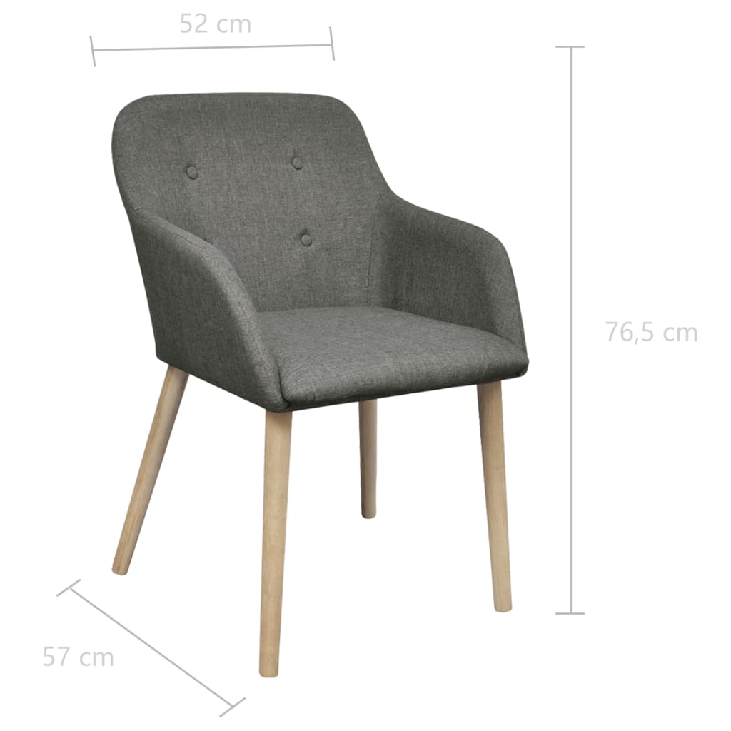 vidaXL Scaune bucătărie 2 buc, gri deschis, textil & lemn stejar masiv vidaXL Scaune bucătărie 2 buc, gri deschis, textil & lemn stejar masiv